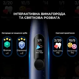 Електрична зубна щітка Oclean X Plus Pro Digital Blue - мініатюра 12