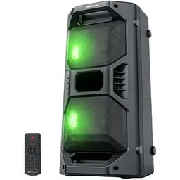 Колонка портативна 2.0 Real-El X-757 Black, 2 x 25 Вт, пластиковий корпус, Bluetooth, MicroSD / USB, FM - приймач, живлення від акумулятора, 8000мА x год, керування збоку