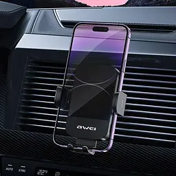 Автотримач AWEI X43 15W Car Holder Wireless Charger Black - мініатюра 3