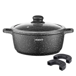 Каструля Ardesto зі скляною кришкою Gemini Anzio 5л алюміній чорний kuh0014744 - мініатюра 9