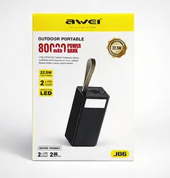 Повербанк Powerbank Awei J-86 Digital Display 80000 mAh 22.5W PD, QC3.0 - мініатюра 4