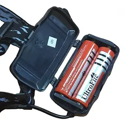 Ліхтар налобний BL 2188 T6 зум 3 режими зарядка USB Type-C комплект 2×18650 - мініатюра 4
