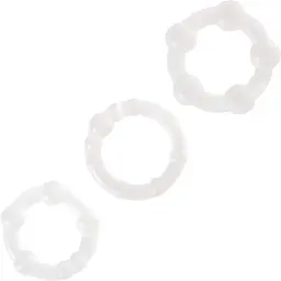 Набір ерекційних кілець Lovetoy Triple Beaded Ring Set 3 шт. прозорий