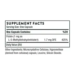 Метилфолат 1 мг 5-MTHF 1 mg - 60 caps - мініатюра 2