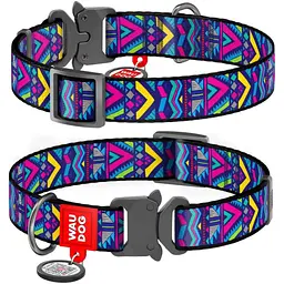 Нашийник для собак Waudog Nylon Інді, з QR паспортом, металева пряжка-фастекс, 24-40х2 см - мініатюра 3