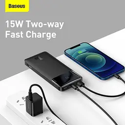 Батарея зовнішня Baseus Bipow Digital Display Power bank 10000mAh (PPDML-I01) чорний - мініатюра 5