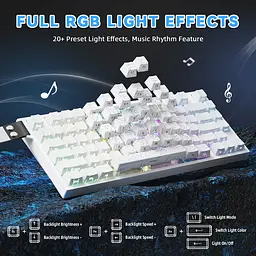 Ігрова дротова магнітна клавіатура Attack Shark R82 / Дротове підключення / Magnetic Switch / White - мініатюра 4