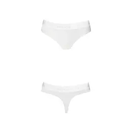 Трусики-бразиліана з бавовни Passion PS005 PANTIES S, white - мініатюра 5