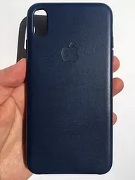 Оригінальний шкіряний чохол для iPhone XS Max Apple Leather Case Midnight Blue MRWU2ZM/A - мініатюра 4