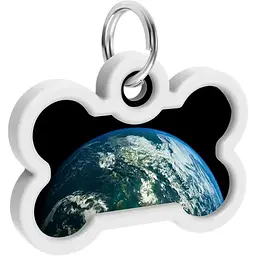 Адресник для собак і котів Waudog Smart ID з QR паспортом Земля 4х2.8 см - мініатюра 3
