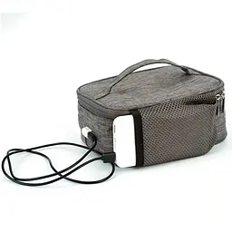 Термосумка для їжі з підігрівом від USB 21x16x8 см Сіра (91500001)
