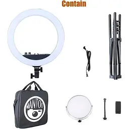 Кільцева LED лампа Mantoo MCP3690 12" + штатив - мініатюра 3