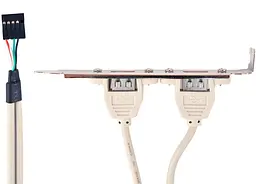 Планка на задню панель ПК, PinHeader -> USB 2.0, 2 порти, 0.25м - мініатюра 2