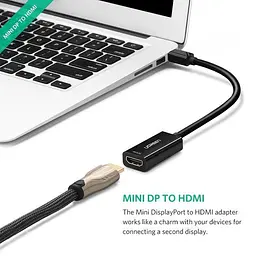 Перехідник Ugreen Mini DP to HDMI Converter 4K@30Hz Black (40360) - мініатюра 4
