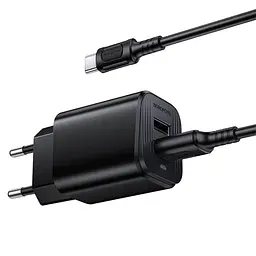 МЗП Borofone BAS81A Star 10.5W (2USB-A) + кабель USB to Type-C Black - мініатюра 3