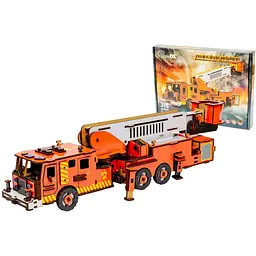 Дерев'яний 3D конструктор Пожежна машина PuzzleOk Puz-00921 318 деталей 