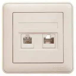 Розетка подвійна Brille RJ11 RJ45 РСІ-251ТК5Е-28 (105011)