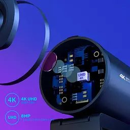 Веб-камера Emeet S600, Black, 8 Mp, 3840x2160/30 fps, мікрофон, автофокус, кут огляду 73°, Type-C - мініатюра 5