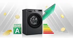 LG Прально-сушильна машина фронтальна, 9(5)кг, 1200, A, пара, 48см, дисплей, пара, інвертор, чорний - мініатюра 2