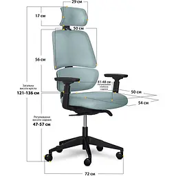 Комплект Mealux PowerDesk Lite Black + Leo Air Grey Blue (EVO-201 Lite B/B +Y 546 KBGL) - мініатюра 2
