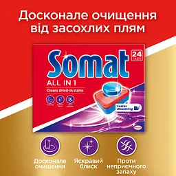 Таблетки для миття посуду у посудомийній машині Somat All in one, 120 таблеток - мініатюра 3