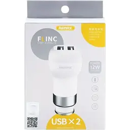 Автомобільний зарядний пристрій Remax RCC-207 Flinc 12 Вт 2 USB Білий - мініатюра 3