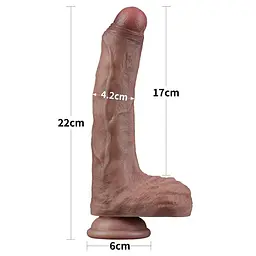 Фалоімітатор - Dual-Layered Silicone Cock 8.5" Brown #3 - мініатюра 3