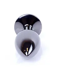 Анальна пробка - Jewellery Dark Silver Plug Clear - мініатюра 7