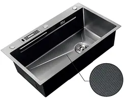 Кухонна мийка Mixxus Premium MH7545-SET-05 micro decor Nano-Black MX9633, Графит - мініатюра 5