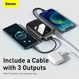 УМБ BASEUS Qpow Digital Display Quick Charging Power Bank (With IP Cable) 20000mAh |USB/Type-C/Lightning, - мініатюра 10