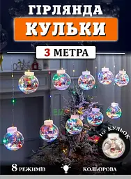 Xmas гірлянда мікс 4 види 200L M-1 Copper curtain ball lamp Мультикольорова 3M*1.5M (XPRO-7557_248) - мініатюра 1