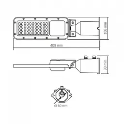 LED ліхтар вуличний VIDEX IP65 SLE17 30W 3300Lm 5000K 220V - мініатюра 8