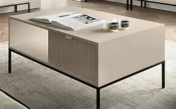 Стіл журнальний Perfect Home Нова / Nova з 2 шухлядами та чорними ніжками L104 Кашемір (PFH-091253)
