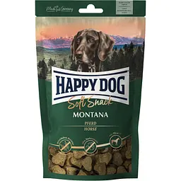 Ласощі для собак середніх та великих порід Happy Dog Soft Snack Montana м'які закуски з кониною 100 г (60689)