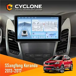 Штатна магнітола SsangYong Korando 2013-2017 Cyclone C9-012 4x64, DSP, 4G Cyclone (НФ-00008020)