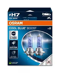 Комплект галогенових ламп Osram 62210CBB-2HB Cool Blue Boost H7 80W 12V PX26D 2шт/комп
