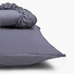 Простирадло на резинці MBM HOME Вечірній каньйон варений сатин 90x200 см сірий (BL-FS-76 EVENING SHADOW) - мініатюра 2