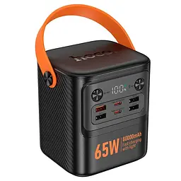 Універсальна мобільна батарея HOCO J152 Pro Tough power bank 80000mAh 65W з ліхтарем 4USB + 2Type-C