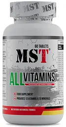 MST® Комплексні Вітаміни 13 Вітамінів і 10 Мінералів All Vitamins - 60 таблеток