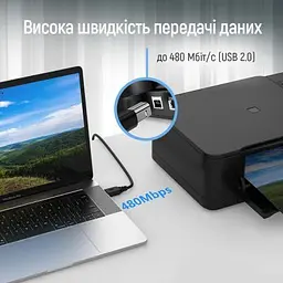 Кабель для принтера ColorWay USB 2.0 AM/BM 3.0m black (CW-CBUB073-BK) - мініатюра 8