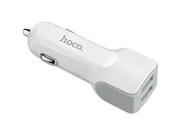 Автомобільний зарядний пристрій Hoco Z23 2USB 2.4 A + кабель microUSB White (6957531078029)