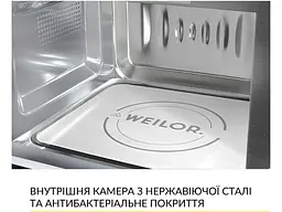 Вбудована мікрохвильова піч WEILOR WBM 2041 GSS - мініатюра 8