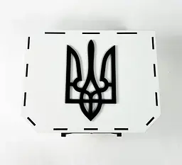 Скриня на завісах біла "З тризубом" середня - мініатюра 2