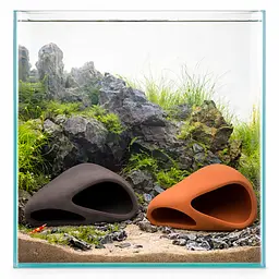 Декорація Hobby Wave Cave 2 red 17x16x8,5 см - керамічне укриття для риб і креветок в акваріумі (41659) - мініатюра 4