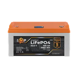 Акумулятор LP LiFePO4 25,6V - 100 Ah (2560Wh) (BMS 150A/75А) пластик - мініатюра 2