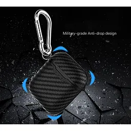 Силіконовий чохол Primo Carbon Fiber для AirPods 2 Black - мініатюра 6