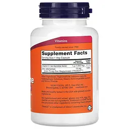 Вітамін С та цинк NOW Vitamin C-1000 & Zinc Immune, 90 вегакапсул для покращення  імунної системи - мініатюра 2