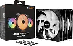 Вентилятор be quiet! Light Wings LX 140mm PWM 3-Pack Black (BL127) - мініатюра 4