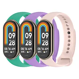 Комплект силіконових ремінців для фітнес браслетів Xiaomi Mi Band 8 Smart Band 9/10, Silicone, spring, зі зручною застібкою, на фітнес трекер та смарт годинник, ArmorStandart (ARM75720)