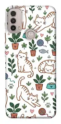 TPU чохол Demsky Cats pattern для Motorola Moto E40